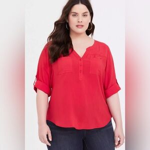 Torrid Harper  Challis Button-Down Blouse size 0